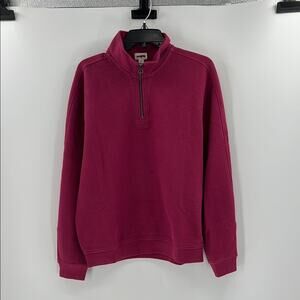 J. Crew Men's Brushed waffle-knit half-zip pullover - Red Bluff - Medium - NWOT